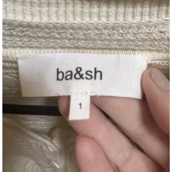 NWT Ba&sh Women's Vinnie Off-White Crotchet Pullover Jumper Cardigan-Size 1/S - Picture 7 of 11